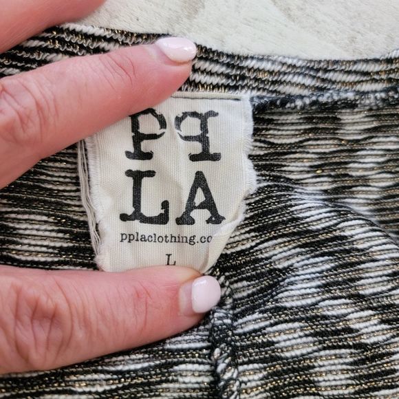 PPLA brand Women's Blouse lightweight sweater gold Shimmer size large oversized‎ - Picture 5 of 5